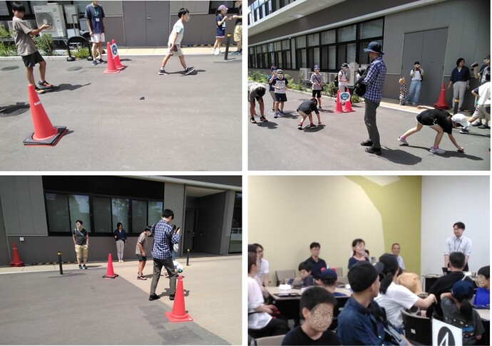 ソーラーカーを屋外で走らせました。天候にも恵まれ、太陽の力で走りました。